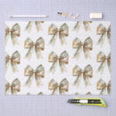 Kerst Rustieke Chic Green Gold Bows Tissuepapier (Craft)