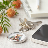 Kerst rustieke design sleutelhanger (Zijkant)