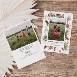 Kerst rustieke foto Lijst Feestdagenkaart