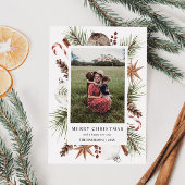 Kerst rustieke foto Lijst Feestdagenkaart