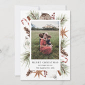 Kerst rustieke foto Lijst Feestdagenkaart (Voorkant)