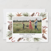 Kerst Rustieke Foto Lijst Vakantie Kaart (Voorkant)