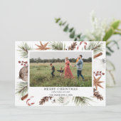 Kerst Rustieke Foto Lijst Vakantie Kaart (Staand voorkant)