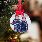 Kerst rustieke foto rode vrachtwagen vakantie op m keramisch ornament