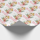 Kerst rustieke gouden lantaarn waterverf op maat cadeaupapier (Hoek)