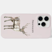 Kerst Rustieke Herten Blush Roze Gepersonaliseerd Case-Mate iPhone Case (Achterkant (horizontaal))