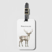 Kerst rustieke herten gepersonaliseerd bagagelabel (Voorkant (verticaal))