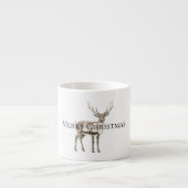 Kerst rustieke herten gepersonaliseerd espresso kop (Voorkant)