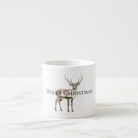 Kerst rustieke herten gepersonaliseerd espresso kop (Voorkant)