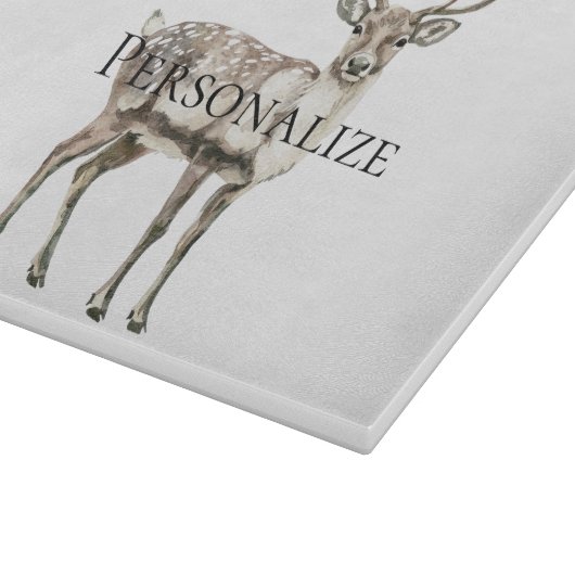 Kerst rustieke herten gepersonaliseerd snijplank (Hoek)