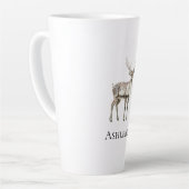 Kerst rustieke herten naam latte mok (Linkerhoek)