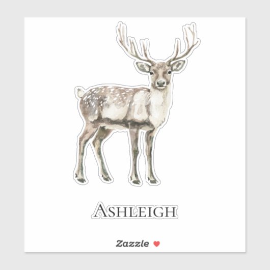 Kerst rustieke herten naam sticker (Vel)