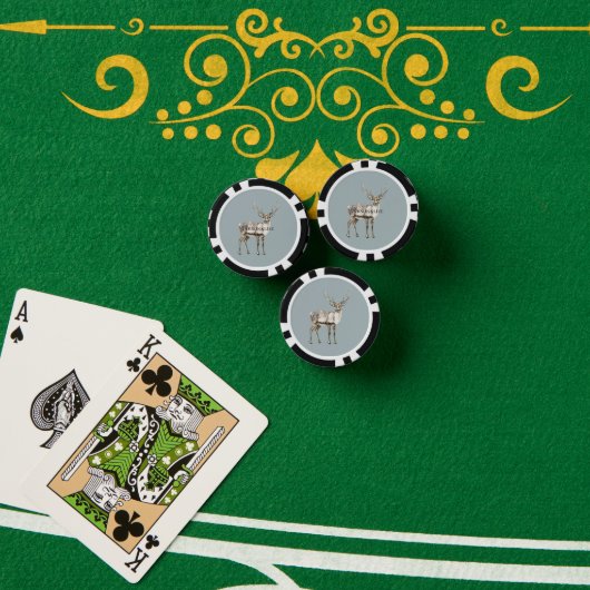 Kerst Rustieke Herten Pine Groen Gepersonaliseerd Poker Chips (Pokertafel (Stack))
