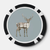 Kerst Rustieke Herten Pine Groen Gepersonaliseerd Poker Chips (Achterkant)