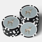 Kerst Rustieke Herten Pine Groen Gepersonaliseerd Poker Chips (Opstapeling)