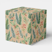 Kerst Rustieke Kraft Bloemen Cadeaudoos Bedankdoosjes (Achterkant)