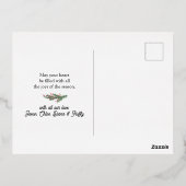 Kerst Rustieke Log Cabin Bossen Lake Folie Feestdagen Briefkaart (Achterkant)