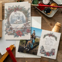 Kerst  Rustieke Pine Krans Familie Foto