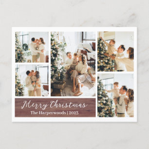 Kerst rustieke rendieren familie foto collage feestdagenkaart