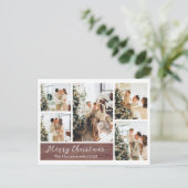 Kerst rustieke rendieren familie foto collage feestdagenkaart (Staand voorkant)