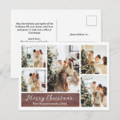 Kerst rustieke rendieren familie foto collage feestdagenkaart (Voorkant / Achterkant)