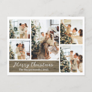 Kerst rustieke rendieren familie foto collage feestdagenkaart