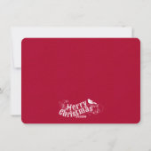 Kerst rustieke typografie  rode vakantie feestdagenkaart (Achterkant)