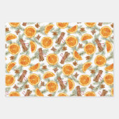 Kerst Rustieke Vakantie Citrus Spice Inpakpapier Vel (Voorkant)
