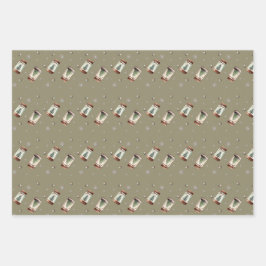 Kerst rustieke vakantie inpakpapier