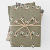 Kerst rustieke vakantie inpakpapier vel (In situ)