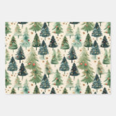 Kerst Rustieke Winter Bos dennenbomen Inpakpapier Vel (Voorkant)