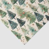 Kerst Rustieke Winter Bos dennenbomen Tissuepapier (Detail)