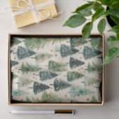 Kerst Rustieke Winter Bos dennenbomen Tissuepapier (Geschenk)