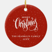 Kerst Rustieke Winter Open Haard Foto Keramisch Ornament (Achterkant)