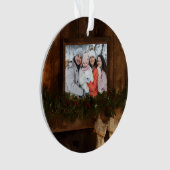 Kerst Rustieke Winter Open Haard Foto Ornament (voorkant)