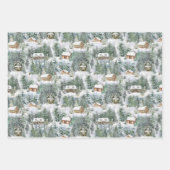 Kerst Rustieke Woodland Forest Cabins Vakantie Inpakpapier Vel (Voorkant)