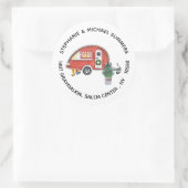 Kerst RV Camper Camping Retouradres Ronde Sticker (Tas)