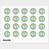 Kerst RV CUSTOM Hand getrokken vakantie Ronde Sticker (Vel)