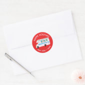 Kerst RV CUSTOM Hand getrokken vakantie Ronde Sticker (Envelop)