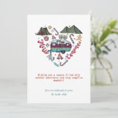 Kerst RV Trailer Mountain Outdoor Adventure Feestdagenkaart (Staand voorkant)