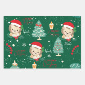 Kerst safari dier baby leeuw inpakpapier vel (Voorkant 3)