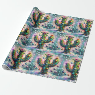 Kerst Saguaro Cactus Fantasie Decoupage Cadeaupapier