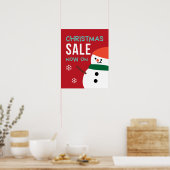 Kerst Sale Poster, Kerstmis Sale Sign Sneeuwman Poster (Keuken)