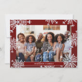 Kerst samen vrolijk 4 foto rustieke Kerst Feestdagenkaart (Voorkant)