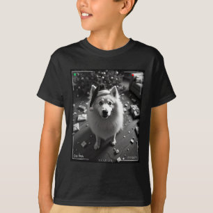 Kerst Samojeed gevangen op camera T-shirt