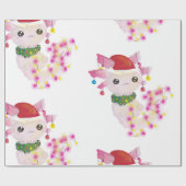 kerst santa axolotl cadeaupapier (Vlak)