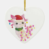 kerst santa axolotl keramisch ornament (Voorkant)