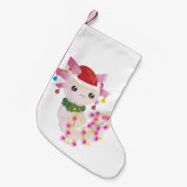 kerst santa axolotl kleine kerstsok (Voorkant (Hangend))