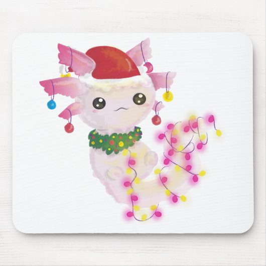 kerst santa axolotl muismat (Voorkant)