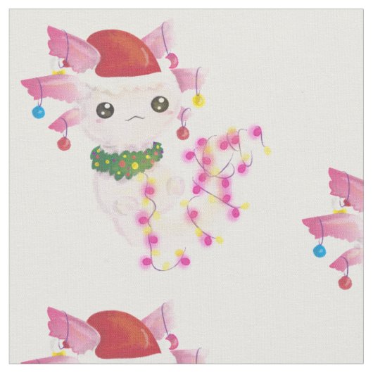 kerst santa axolotl stof (Close Up)